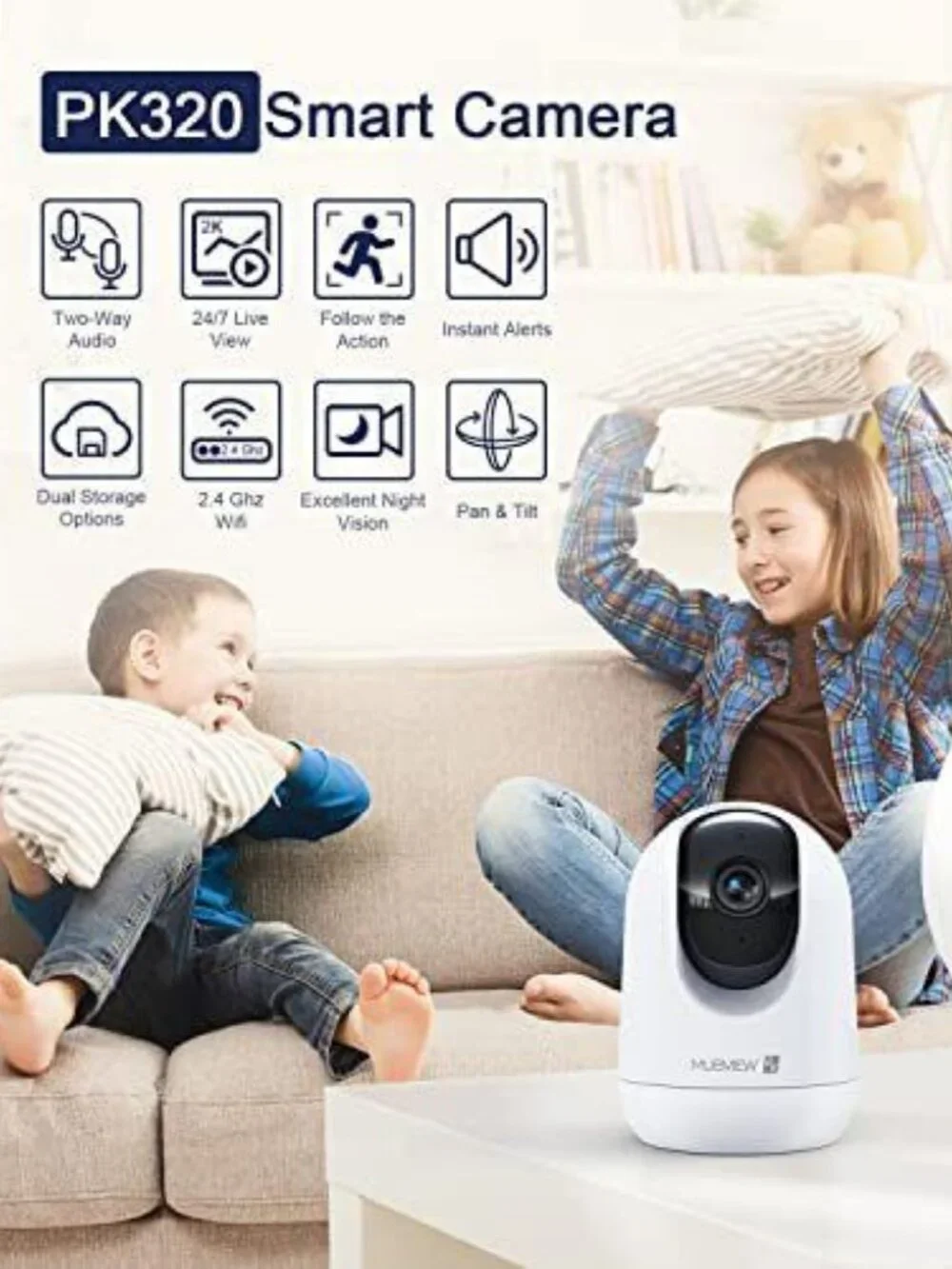 Indoor Security Camera 2K, Pet Camera with Phone App, WiFi Cameras for Home S...